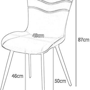 RILOOP Modern Leather Dining Chair,Home Living Room Side Chair Counter Lounge Computer Office Reception Chair with Metal Chair Legs Living Room Chairs/Ash White