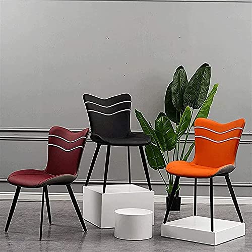 RILOOP Modern Leather Dining Chair,Home Living Room Side Chair Counter Lounge Computer Office Reception Chair with Metal Chair Legs Living Room Chairs/Ash White