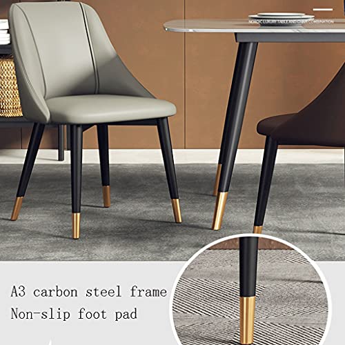 RILOOP Dining Chairs,Modern Pu Leather High Back Padded Soft Seat with Carbon Steel Legs for Office Lounge Dining Kitchen Bedroom Living Room Chairs/White