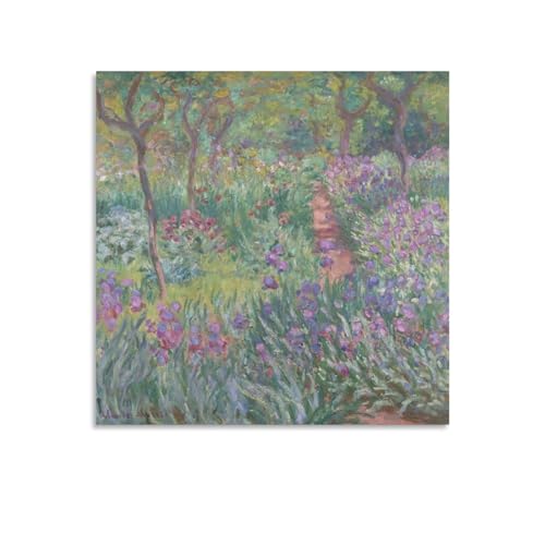 The Artist’s Garden In Giverny by Claude Monet Wall Art Abstract Canvas Painting Artwork for Walls Art Print Poster Living Room Decoration Modern Aesthetic Picture 28x28inch(70x70cm)