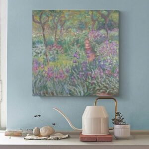 The Artist’s Garden In Giverny by Claude Monet Wall Art Abstract Canvas Painting Artwork for Walls Art Print Poster Living Room Decoration Modern Aesthetic Picture 28x28inch(70x70cm)