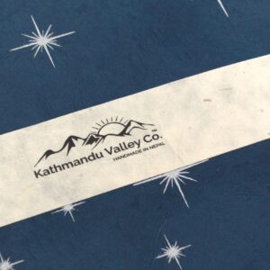 Kathmandu Valley Co. Wrapping Paper Handmade from Tree-Free Lokta Paper. Christmas Holiday Winter Vintage Gift Wrap 10 Sheets 20x30 inches. Made in Nepal. (Shining Stars)