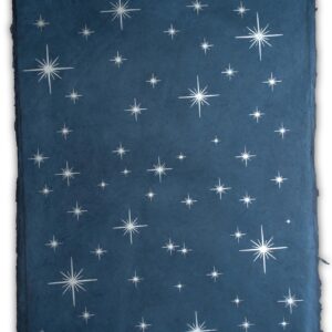 Kathmandu Valley Co. Wrapping Paper Handmade from Tree-Free Lokta Paper. Christmas Holiday Winter Vintage Gift Wrap 10 Sheets 20x30 inches. Made in Nepal. (Shining Stars)