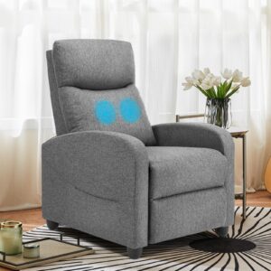 dumos adults massage living room, adjustable modern chair, home theater single sofa recliner with pu leather padded seat backrest (grey)
