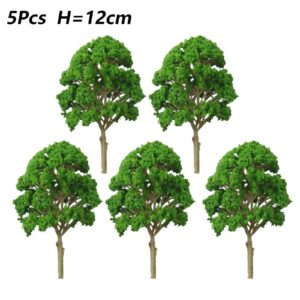 MANGOUSONG Miniature Trees,5pc HO Scale Model Trees Train Railroad Micro Landscape Park Scenery Scale Tree Layout Diorama Scenery Scene Making