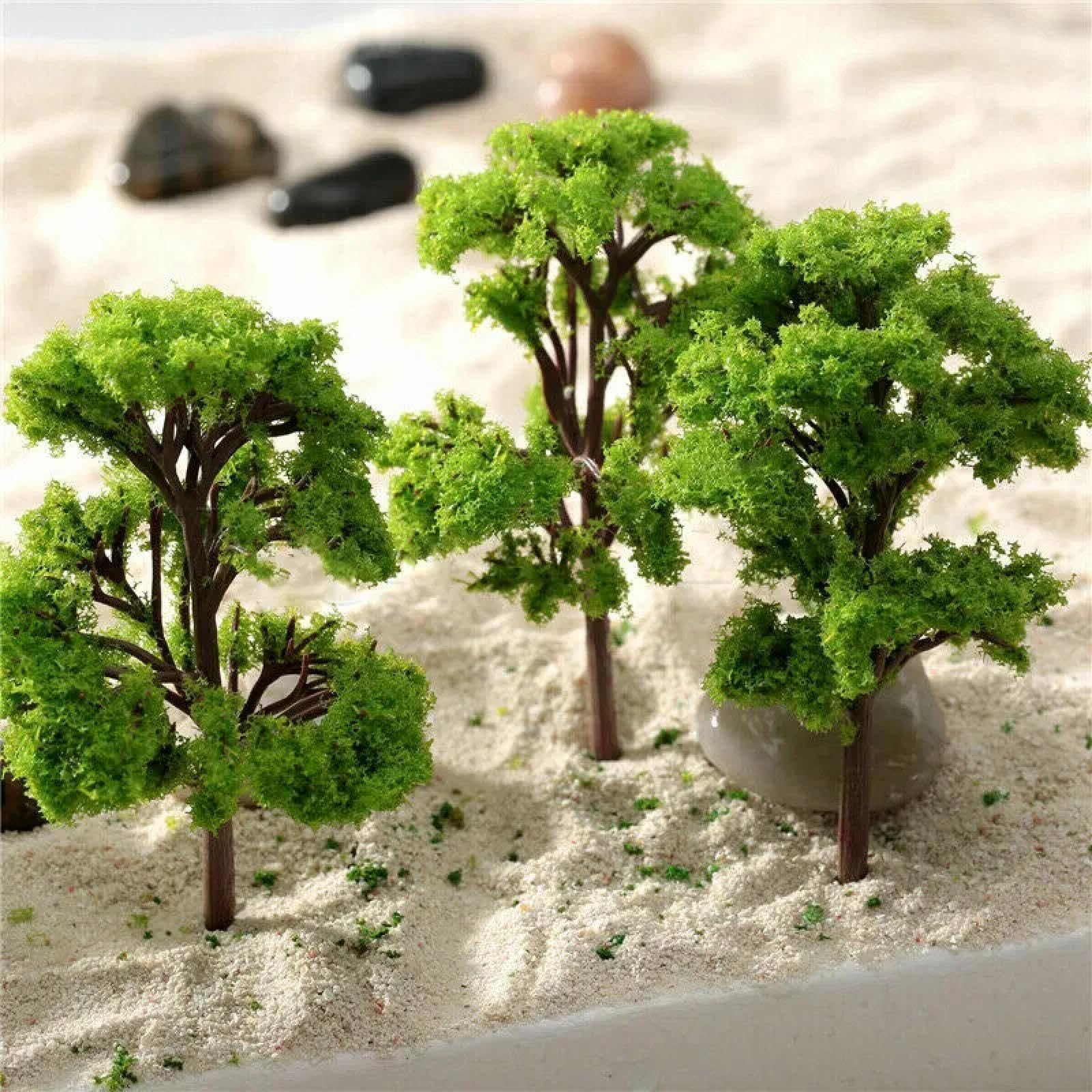 MANGOUSONG Miniature Trees,10Pcs HO OO Scale Model Trees Train Railroad Layout Diorama Scenery Miniature Tree Decoration