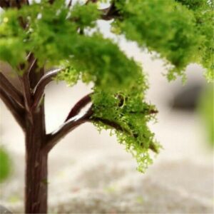 MANGOUSONG Miniature Trees,10Pcs HO OO Scale Model Trees Train Railroad Layout Diorama Scenery Miniature Tree Decoration