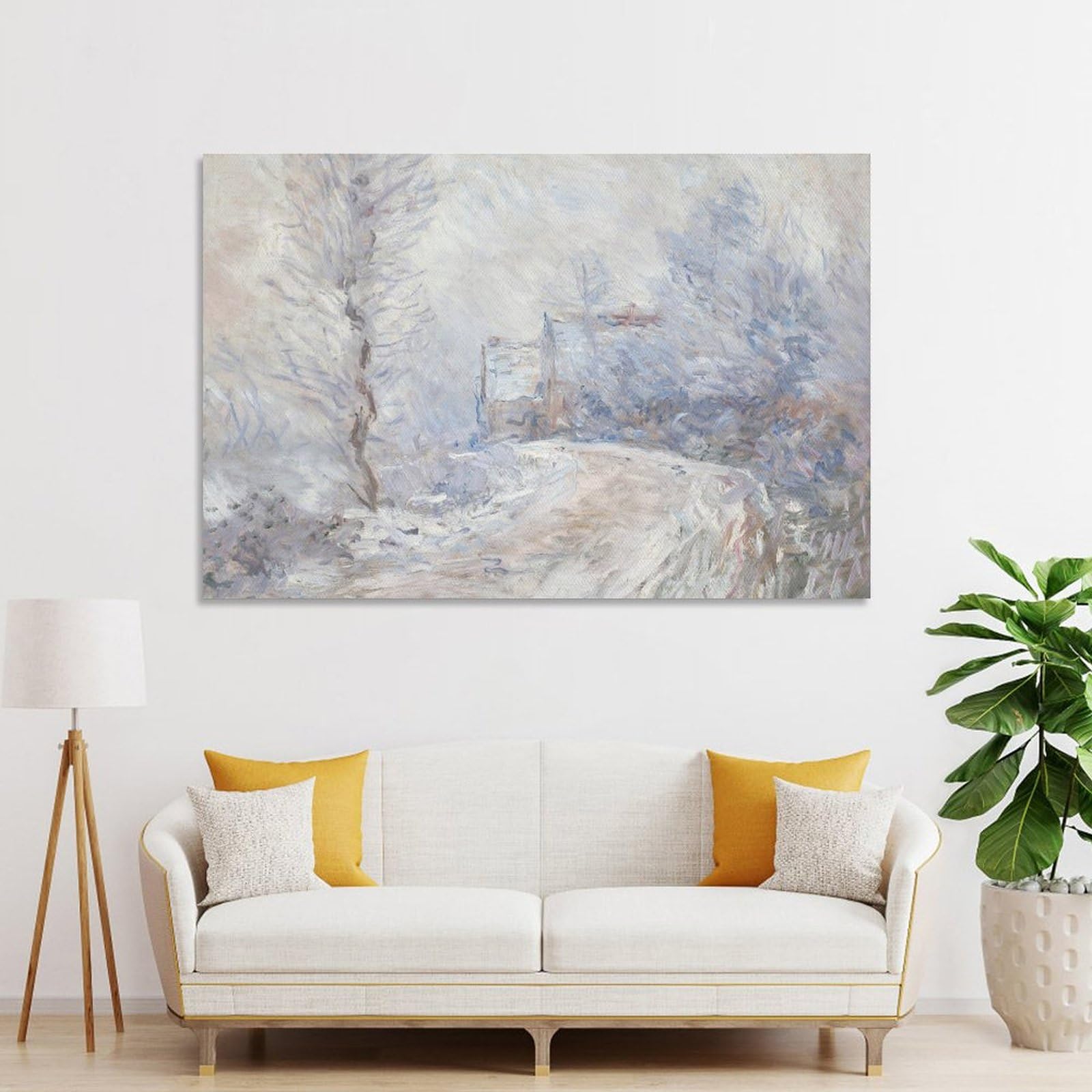 L’entrée De Giverny Sous La Neige Claude Monet Wall Art Abstract Canvas Painting Artwork for Walls Art Print Poster Living Room Decoration Modern Aesthetic Picture 16x24inch(40x60cm)