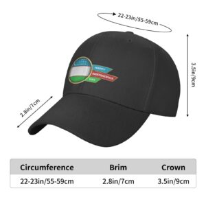 Dazii Polyester Baseball Cap Uzbekistan Happy Independence Day Hat Lightweight Breathable Sport Hat Quick-Drying Sun Protection Cap Adjustable Strap Cap Black