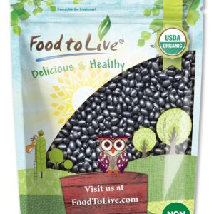 Food to Live Organic Black Beans, 2 Pounds – Non-GMO, Whole Dried Beans, Sproutable, Vegan, Kosher, Bulk. Great Source of Plant Based Protein, Fiber. Great for Soup, Salads, Chili.