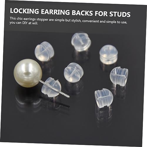 400 Pcs DIY Jewelry Findings DIY Earrings Plug Earring Backs Safety Earrings Stoppers Ear Jewelry Back Locking Earring Stopper Earrings Backs for Women Locking Earring Plug