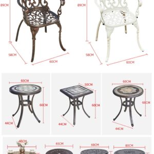 EESHHA Garden Bench Garden Furniture Sets Table and Chairs Garden 5 Piece Cast Aluminum Outdoor Bistro Set Patio Furniture Set of 5