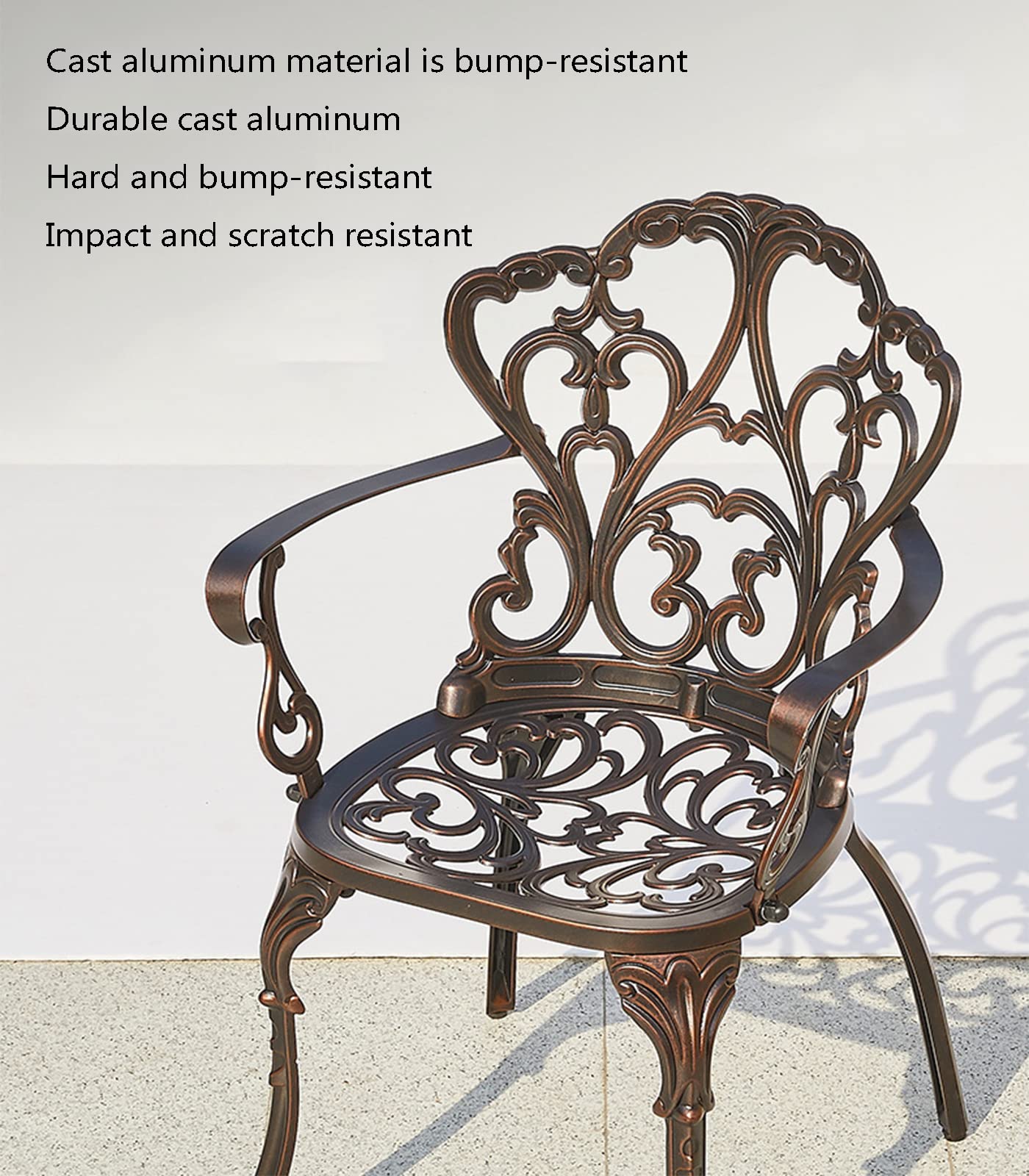 EESHHA Garden Bench Garden Furniture Sets Table and Chairs Garden 5 Piece Cast Aluminum Outdoor Bistro Set Patio Furniture Set of 5