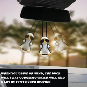 Swinging Duck Car Hanging Ornament, Cute Car Hanging Accessories for Rear View Mirror, Car Rear View Mirrior Hanging Accessories, Accessories Interior (B)