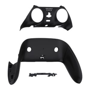 eXtremeRate Top Bottom Decorative Trim Shell Compatible with ps5 Edge Controller DIY Replacement Front Back Clip Shell, Custom Black Plates Cover Compatible with ps5 Edge Controller