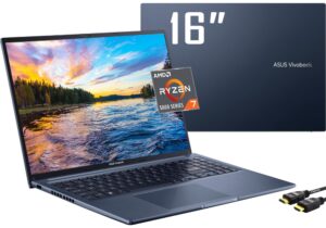 asus 2023 newest vivobook slim laptop, 16" wuxga display, 8-core amd ryzen 7 5800hs (beats i7-1195g7), amd radeon graphics, wifi 6, chiclet keyboard, windows 11 home(40gb|2tb ssd)