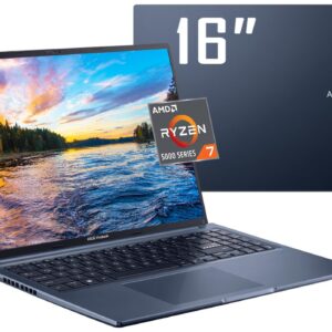 ASUS 2023 Newest Vivobook Slim Laptop, 16" WUXGA Display, 8-Core AMD Ryzen 7 5800HS (Beats i7-1195G7), AMD Radeon Graphics, WiFi 6, Chiclet Keyboard, Windows 11 Home(40GB|2TB SSD)