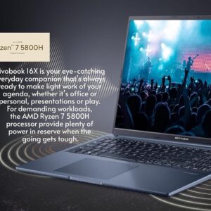 ASUS 2023 Newest Vivobook Slim Laptop, 16" WUXGA Display, 8-Core AMD Ryzen 7 5800HS (Beats i7-1195G7), AMD Radeon Graphics, WiFi 6, Chiclet Keyboard, Windows 11 Home(40GB|2TB SSD)