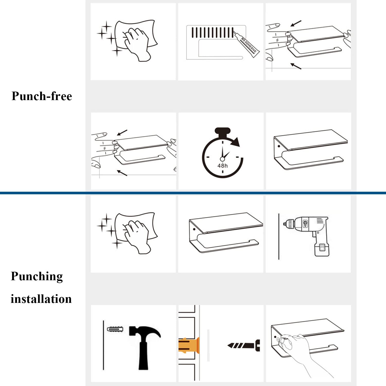 KLEVERISE Retractable Clothes Drying Rack, Wall Mounted Foldable Laundry Clothes Hanging Drying Rack, Folding Space Saving Clothes Rack for Balcony, Laundry, Bathroom Grey