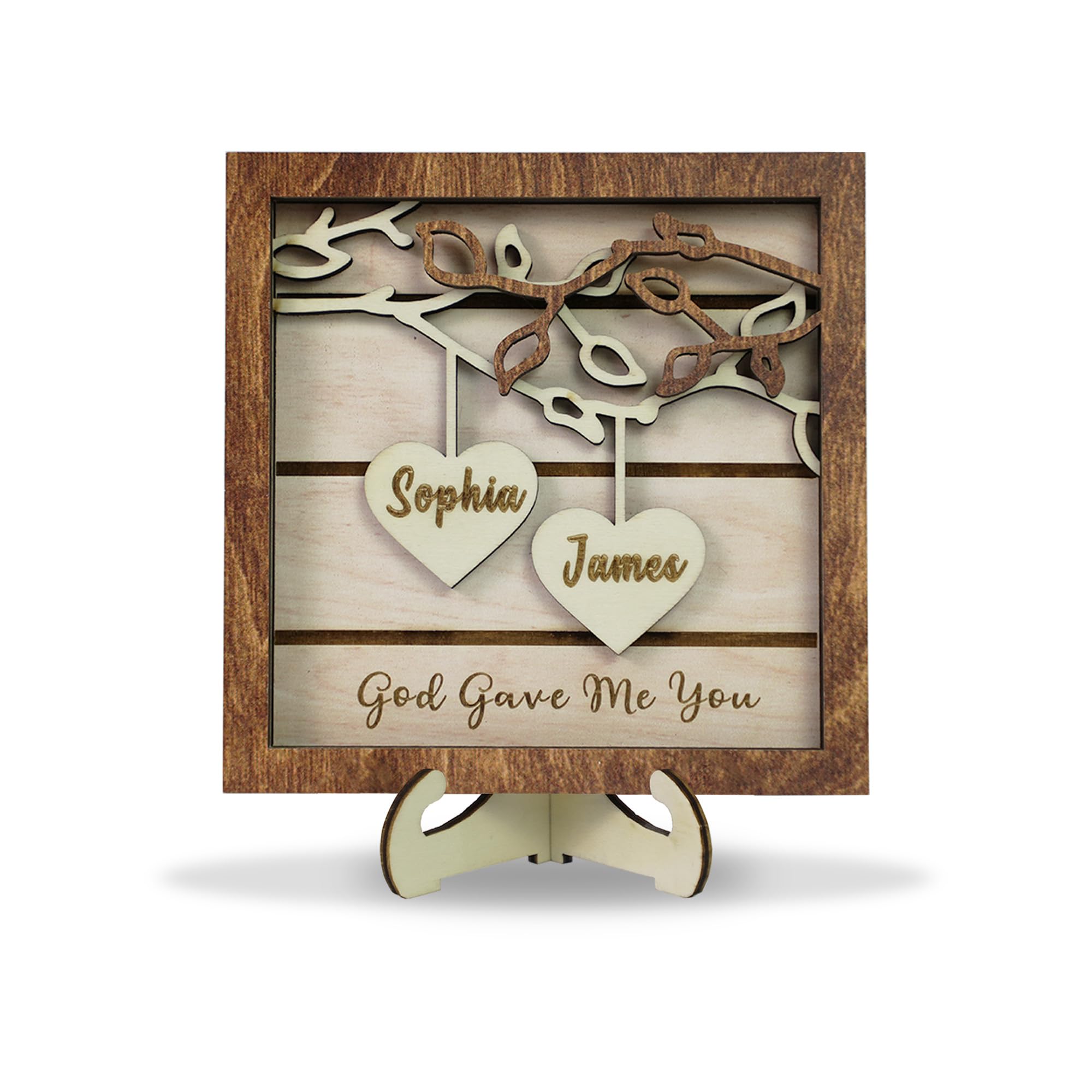 Cara Nonna Couple Gifts Personalized Wooden Sign Layered 3D Couples Names Sign Personalized Anniversary Wedding Gift for Couple Husband Wife Christmas Valentine Gifts for Boyfriend Girlfriend