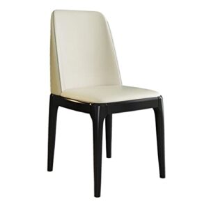 riloop dining chairs,modern pu leather high back padded soft seat with wooden legs for home restaurant/white/black