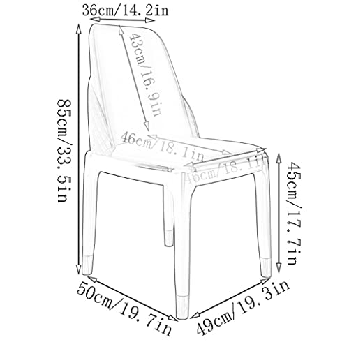 RILOOP Dining Chairs,Modern Pu Leather High Back Padded Soft Seat with Wooden Legs for Home Restaurant/White/Black