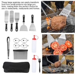 Stainless Steel Griddle Accessories Kit, Non‑Stick Durable BBQ Tool Set, Portable Grilling Tools, Suitable for Kitchen Outdoor Camping Cooking(14pcs)