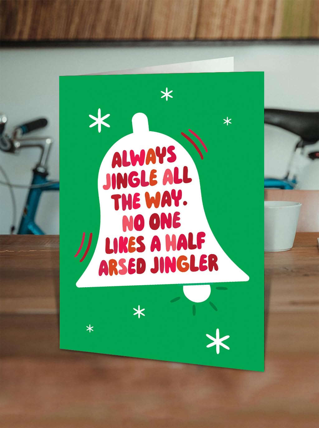 Brainbox Candy - Rude Christmas Card - 'Half Arsed Jingler' - Cheeky Xmas Cards - Funny Festive Seasonal Humour - For Him Her Men Women Friends Family - Merry Christmas