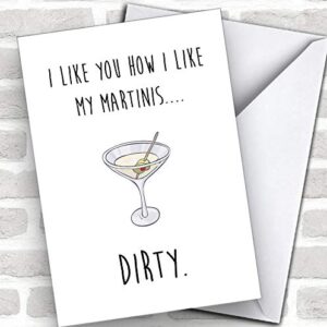 Rude Dirty Martini Sexy Funny Personalized Birthday Card |Custom Greetings Card Personalized Holiday Cards, Birthday Cards, Christmas Cards, Lots of Designs| Standard Or Jumbo Large Personalized Card