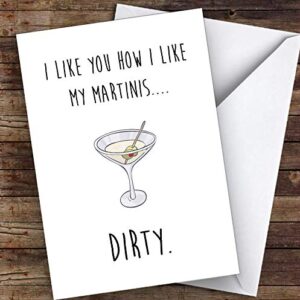 Rude Dirty Martini Sexy Funny Personalized Birthday Card |Custom Greetings Card Personalized Holiday Cards, Birthday Cards, Christmas Cards, Lots of Designs| Standard Or Jumbo Large Personalized Card