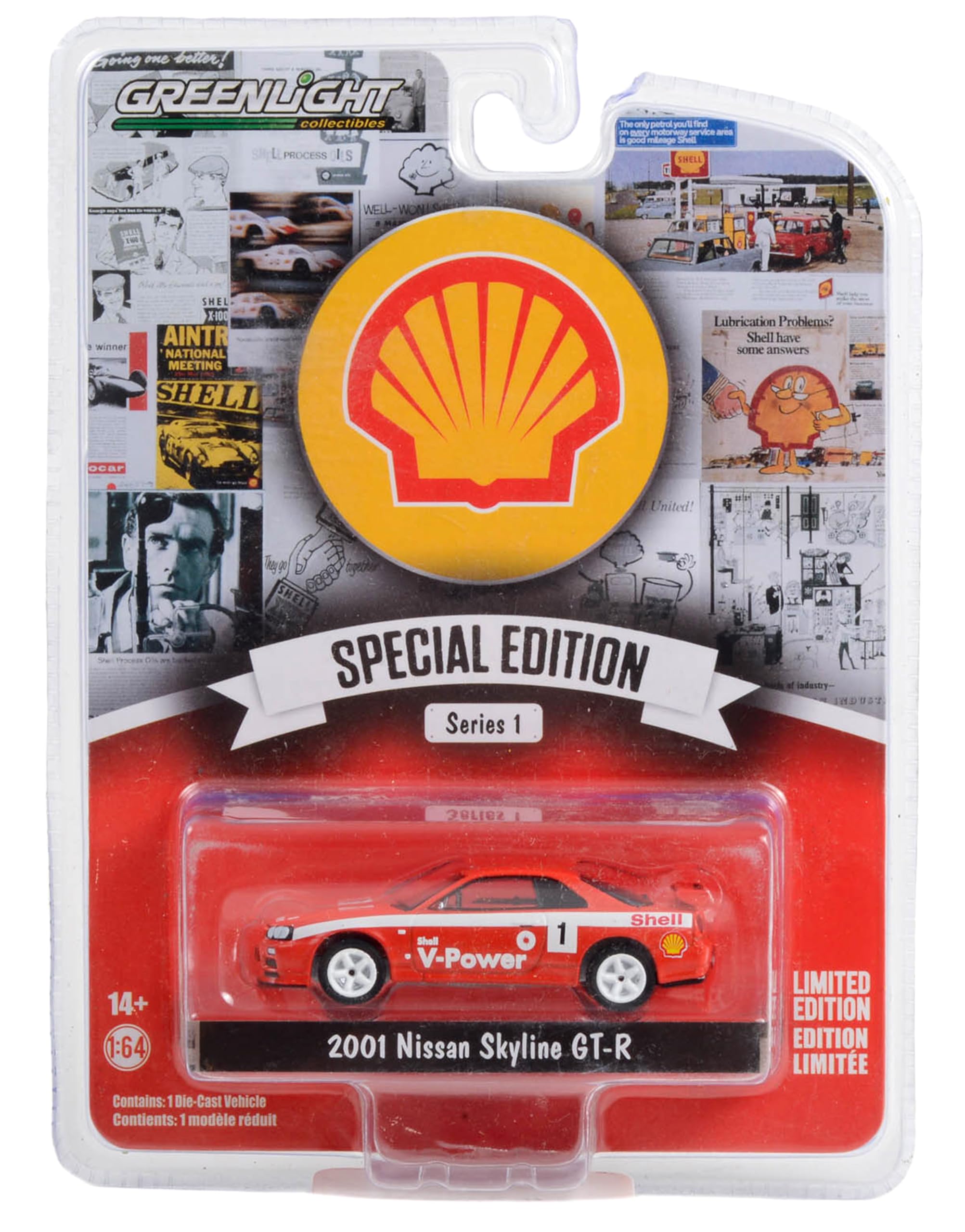 YOMA Greenlight 1:64 Shell Special Edition Series 1-2001 Skyline GT-R (R34) #1 Shell Racing 41125-D [Shipping from Canada]