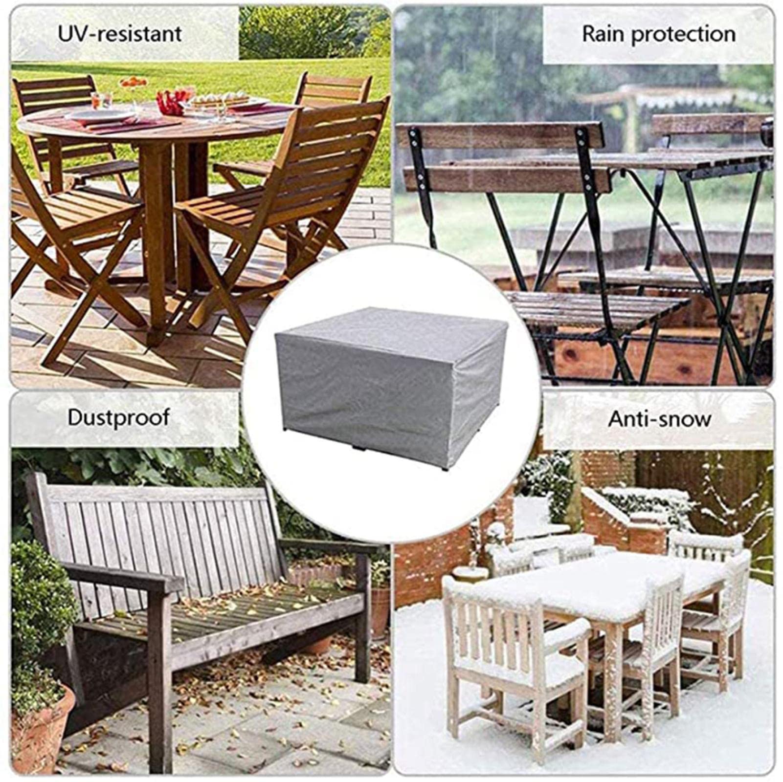 TITINGLUCK Furniture Set Cover Waterproof, Outdoor Loveseat Cover Outdoor Couch Cover Large Lawn Furniture Patio Sofa Cover 84" Dx52 Hx29 L Silver