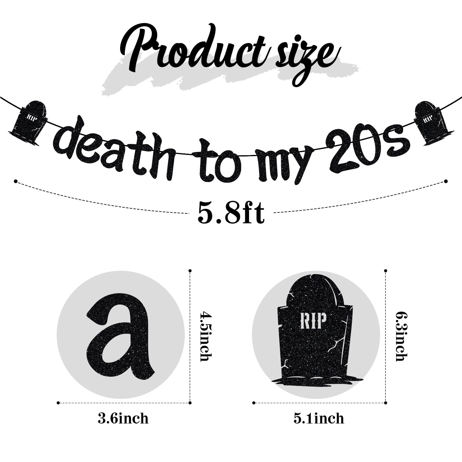 Death To My 20s Banner, Rip Twenties, Cheers to 30 Years, Tombstone Theme 30th Birthday Party Decorations Supplies