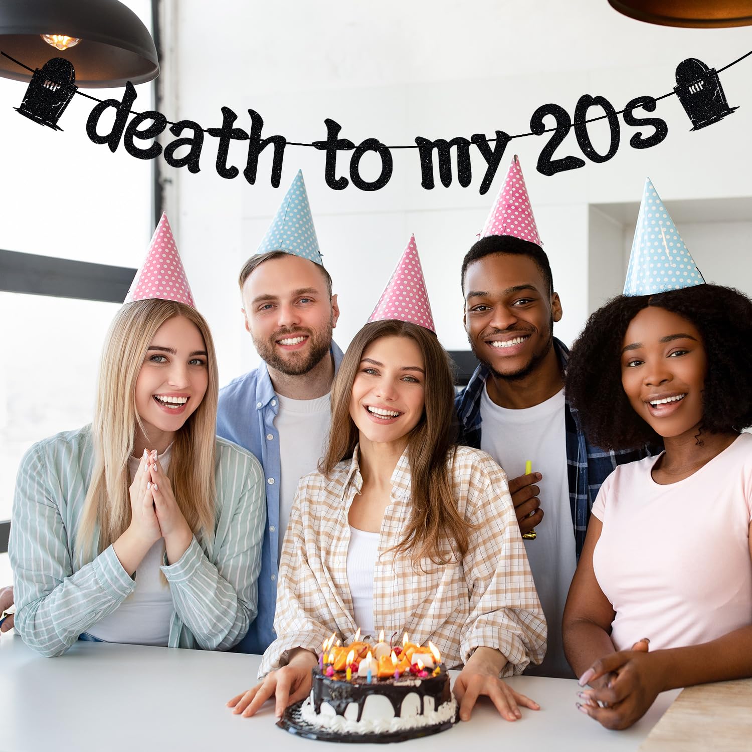 Death To My 20s Banner, Rip Twenties, Cheers to 30 Years, Tombstone Theme 30th Birthday Party Decorations Supplies