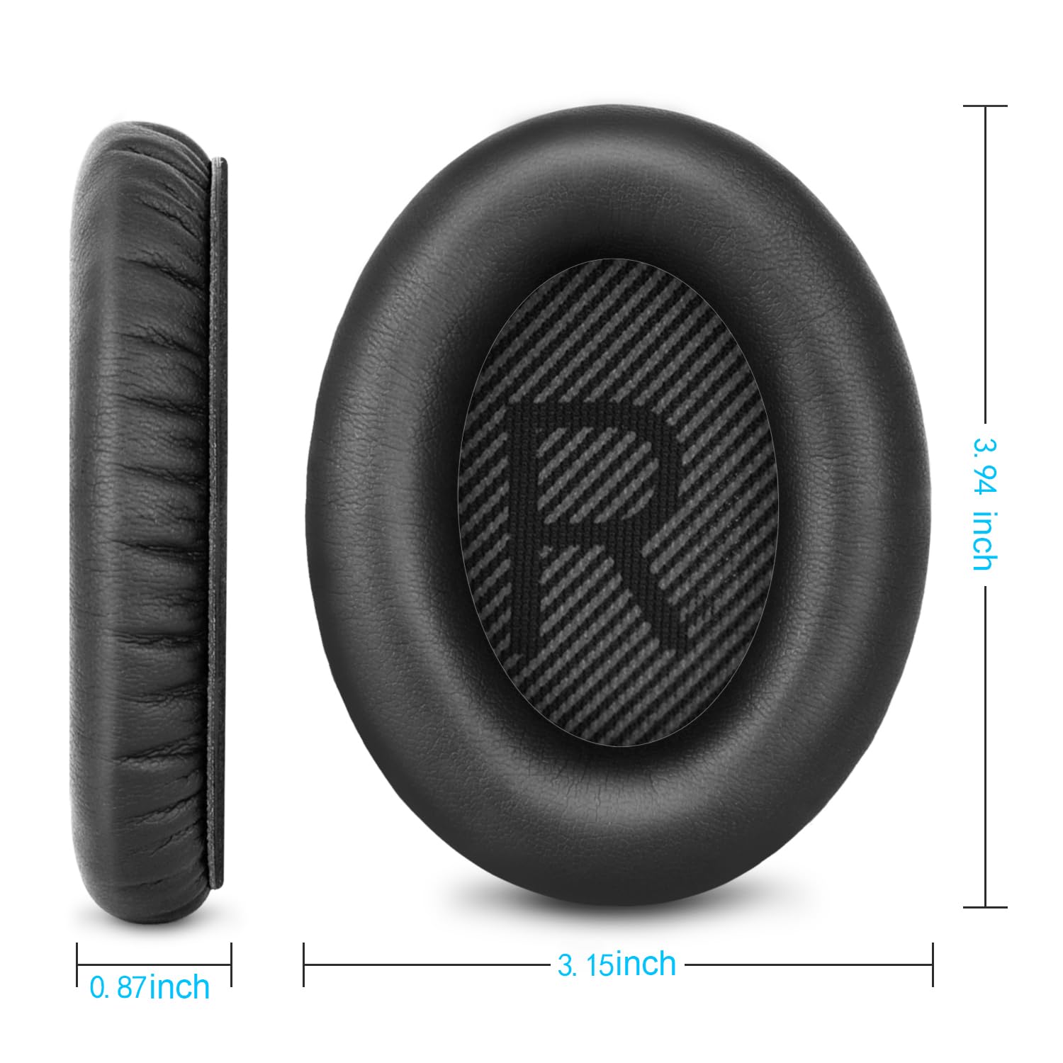 Powdiom Upgraded Professional Replacement Ear Pads for Bose QC35 & QC35ii QuietComfort 35 Headphones,Ear Pads with Softer Leather,Noise Isolation Foam,Added Thickness