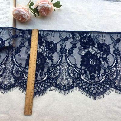 6 Yards 10 Inch Wide Flower Eyelashes Lace Fabric-Thin Lace Fabric-Embroidered Lace Fabric by the Yard-Lace Fabric for Dresses-Eyelash Lace Trim for Sewing Craft Decoration Wedding Curtain Table Cloth