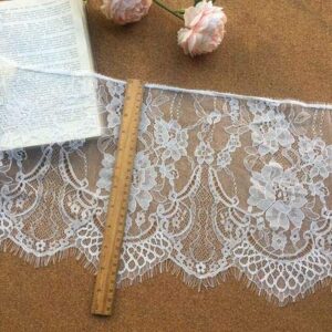 6 yards 10 inch wide flower eyelashes lace fabric-thin lace fabric-embroidered lace fabric by the yard-lace fabric for dresses-eyelash lace trim for sewing craft decoration wedding curtain table cloth