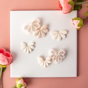 4 Pcs Flowers Shape Polymer Clay Cutters,Floral Petal Polymer Clay Earrings Polymer Clay Molds Clay Cutter Mix Flower Floral Clay Earring Cutters for DIY Polymer Clay Jewelry Clay Earring Making Kit