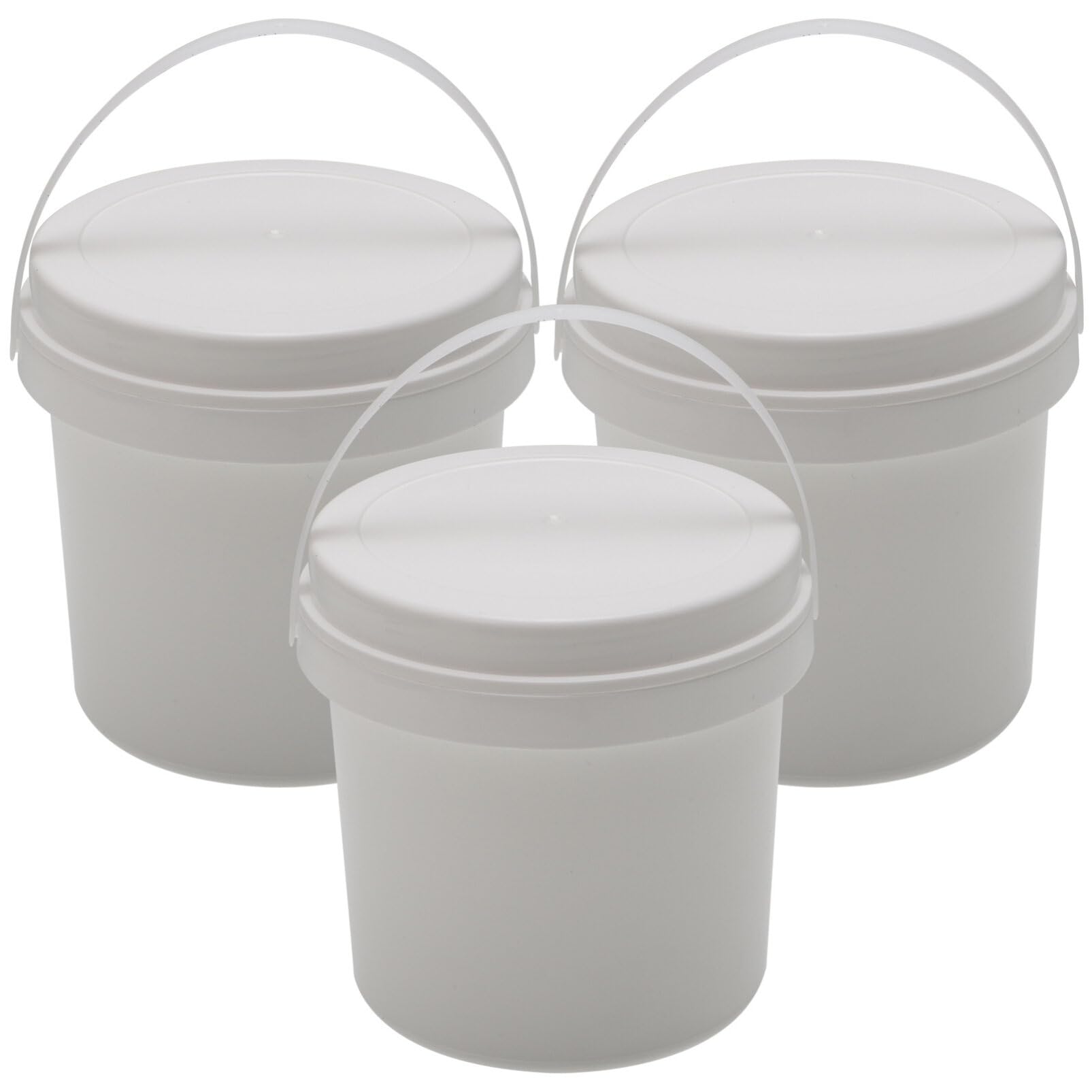 DOITOOL 3pcs Storage Bucket Ice Cream Bucket Paint Pail Container Snack Bucket with Handle Buckets Food Containers for Kids Food Toy Party Favors Bucket Beer Pp White Bucket Child