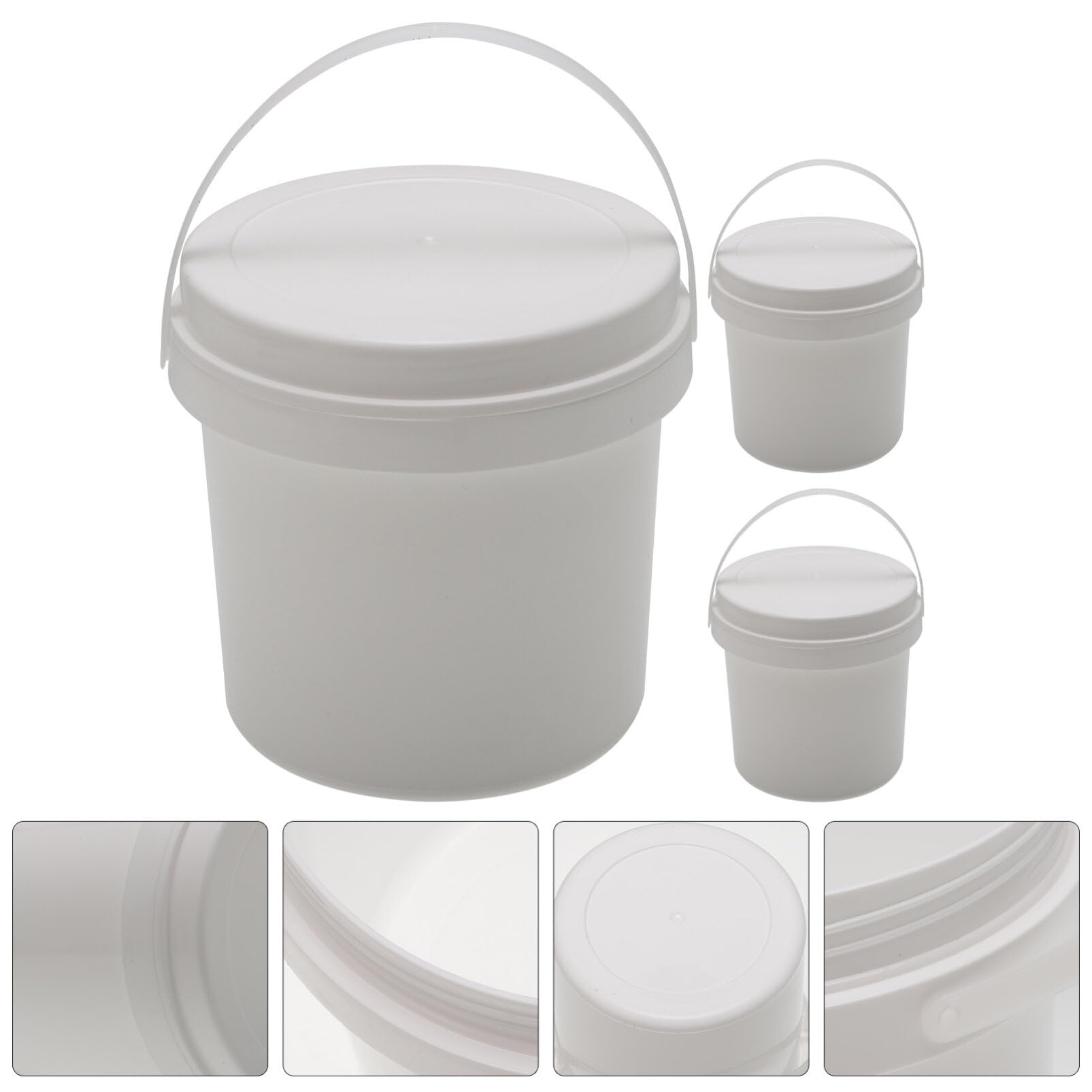 DOITOOL 3pcs Storage Bucket Ice Cream Bucket Paint Pail Container Snack Bucket with Handle Buckets Food Containers for Kids Food Toy Party Favors Bucket Beer Pp White Bucket Child