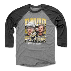 500 level david pastrnak 3/4 sleeve t-shirt (baseball tee, medium, black/heather gray) - david pastrnak boston vintage wht