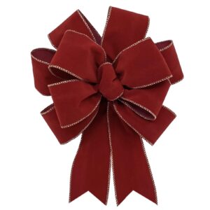 Morex Ribbon Flocked Wired Velvet Ribbon, 2.5 inch by 50 yards, Berry Red