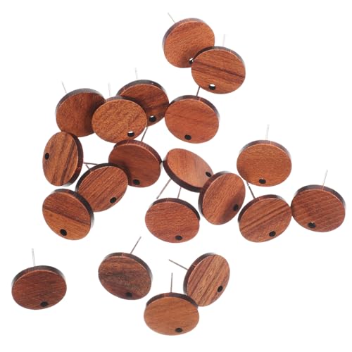 SEWACC 40 Pcs Accessories with Drop Earrings Blank Base Wooden Base Setting Jewlery Tray Earrings Post Jewelry Making Accessories Flat Round Trinket Tray Rectangle Stainless Steel Alloy