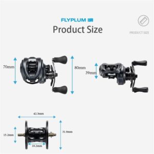 SOLOKING FLYPLUM R2 Baitcaster Reels 8.1 Gear Ratio 159g/5.6oz Ultralight Reel Fishing Reel 6+1BB 5KG Drag Power Baitcasting Reel (Left Hand)