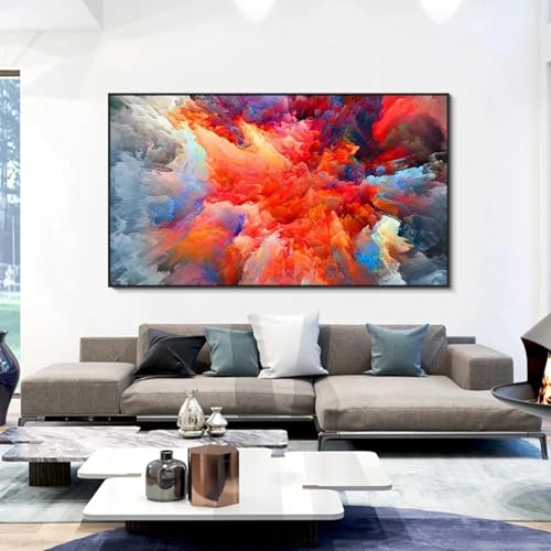 KDXAOBEI Colorful Abstract Wall Art Luxury Marble Canvas Art Prints and Poster Modern Living Room Bedroom Large Painting Decor 9"x11"(23x28cm) with gold frame