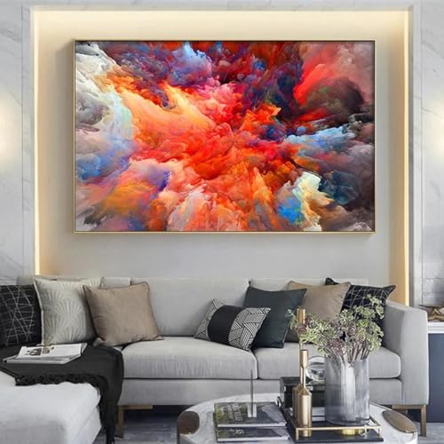 KDXAOBEI Colorful Abstract Wall Art Luxury Marble Canvas Art Prints and Poster Modern Living Room Bedroom Large Painting Decor 9"x11"(23x28cm) with gold frame