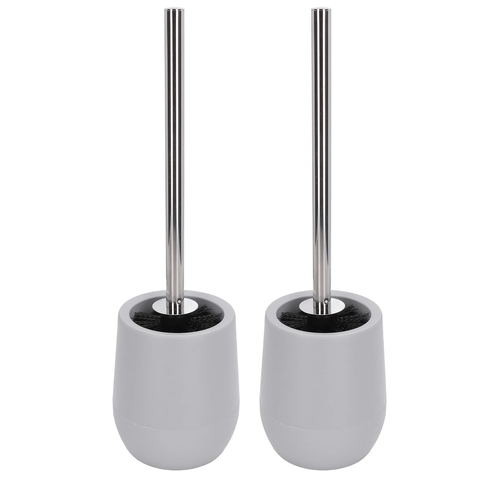 Toilet Brush, 2 PCS Toilet Bowl Brush and Holder, Bathroom Accessories Toilet Bowl Cleaners Toilet Cleaner Brush Cleaning Supplies (Gray)