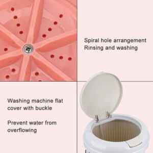 NDNCZDHC Mini Washing Machine, 8L USB Powered Desktop Laundry Washer, Ultrasonic Clothes Washing Machine for Home Apartment RV Outdoor Travel (Pink)