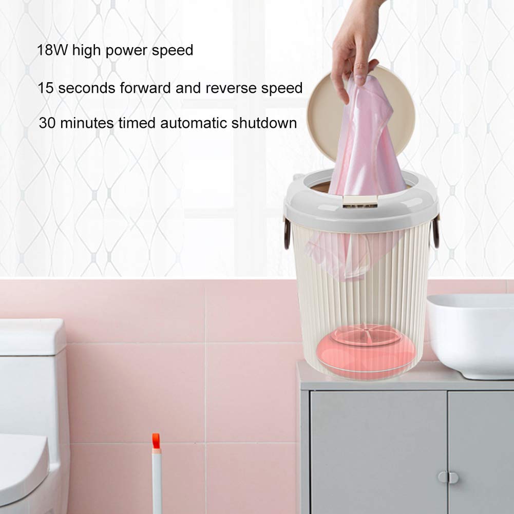 NDNCZDHC Mini Washing Machine, 8L USB Powered Desktop Laundry Washer, Ultrasonic Clothes Washing Machine for Home Apartment RV Outdoor Travel (Pink)