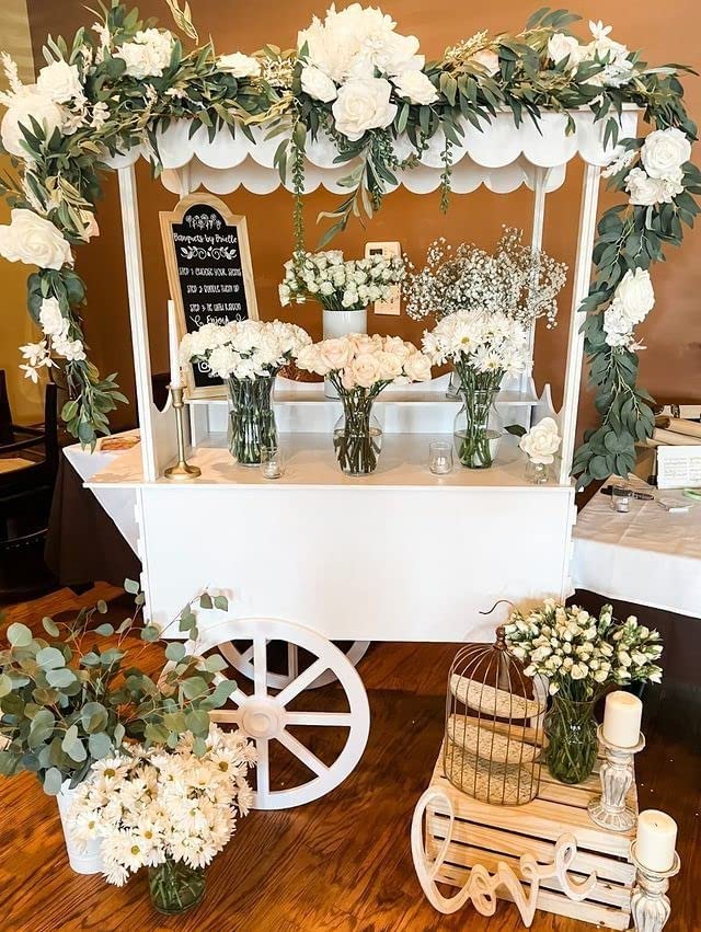 Wooden Party Candy Cart, Wood Candy Cart, Sugar and Sweet Cart for Weddings, Party, Decorations, for Wedding Decorations and Party Decor's